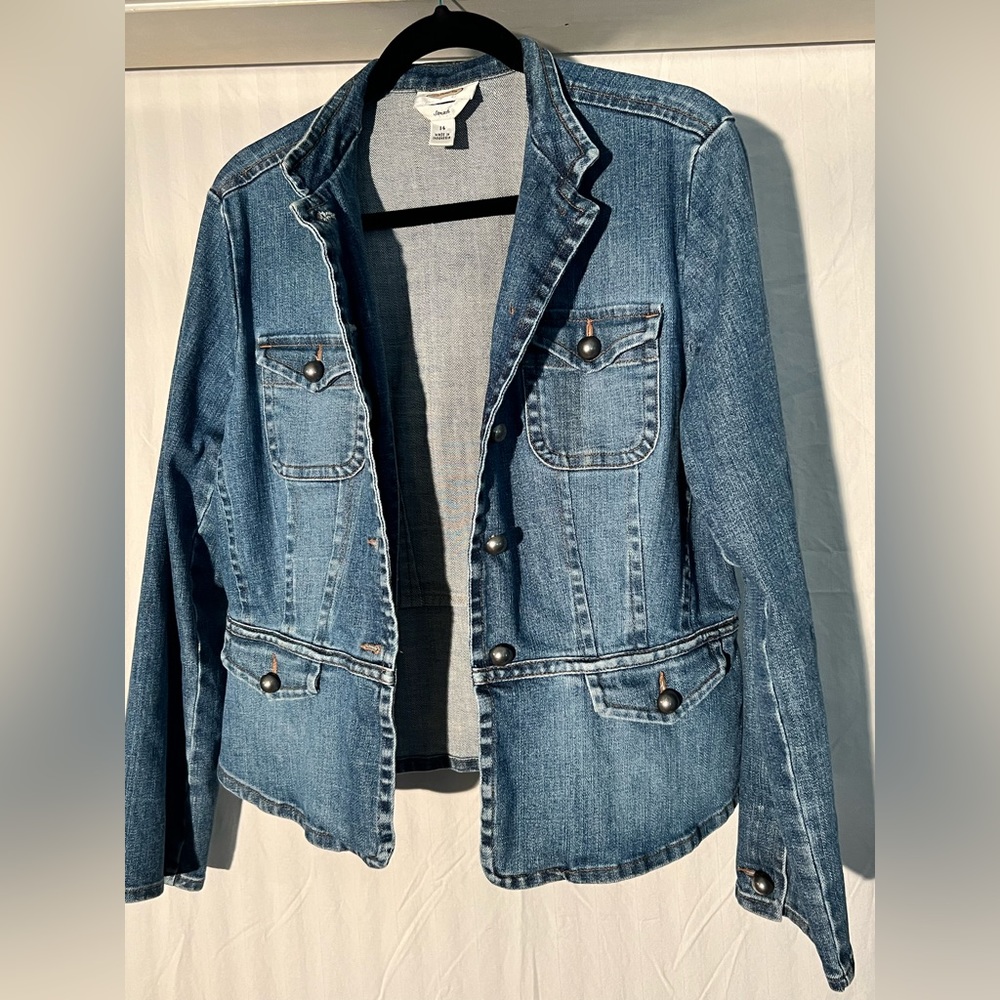 Talbots denim blazer. Size 14 with domed buttons.